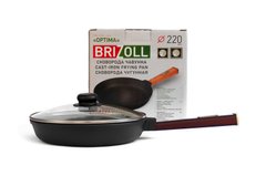 Сковорода чугунна з кришкою Optima-Bordo 220 х 40 мм Brizoll