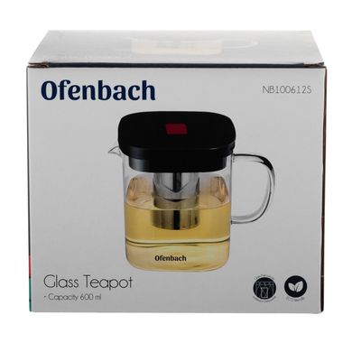 Скляний чайник для заварювання з ситечком Ofenbach KM-100612S - 0.6 л