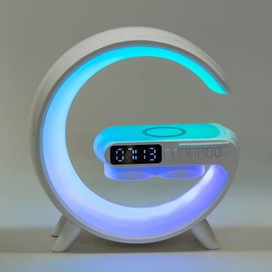 Портативна колонка Bluetooth бездротова 15 Вт 3 в 1 настільна лампа і годинник RGB LED в стилі Big G