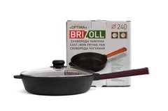 Сковорода чугунна з кришкою Optima-Bordo 240 х 60 мм Brizoll