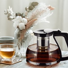 Стеклянный заварочный чайник с ситечком Ofenbach KM-100613S - 0.9 л
