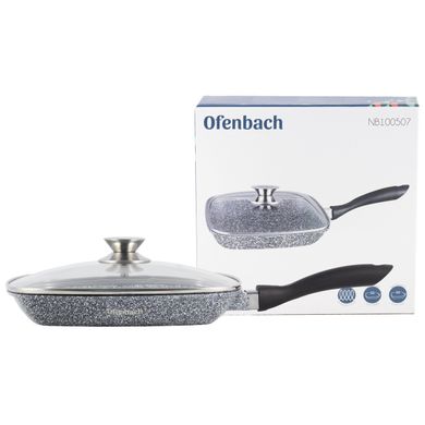 Сковорода-гриль Ofenbach 28см с крышкой с антипригарным покрытием KM-100507