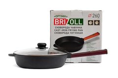 Сковорода чугунна з кришкою Optima-Bordo 260 х 60 мм Brizoll