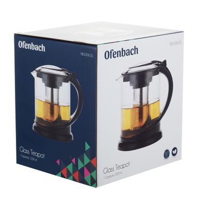Скляний чайник для заварювання з ситечком Ofenbach KM-100615L - 1.5 л