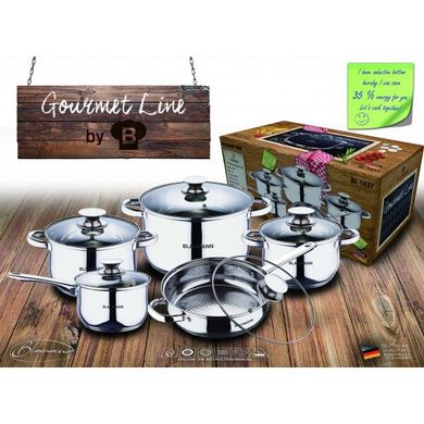 Набор кастрюль с глубокой сковородой и ковшом Blaumann Gourmet Line BL 1637 - 10 предметов