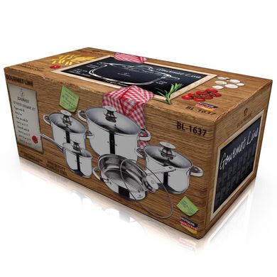 Набор кастрюль с глубокой сковородой и ковшом Blaumann Gourmet Line BL 1637 - 10 предметов