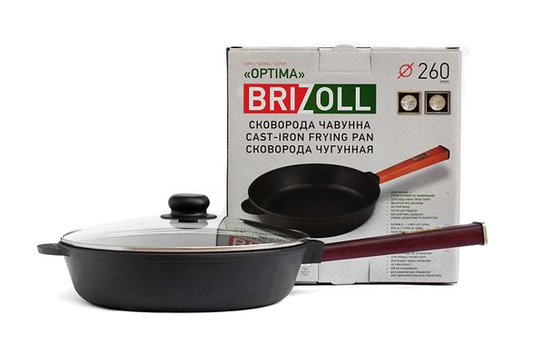 Сковорода чугунная с крышкой Optima-Bordo 260 х 60 мм Brizoll