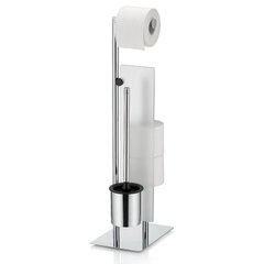 Держатель для туалетной бумаги с ершиком KELA Style, металлический, 26х18х71 см (22494), Серый