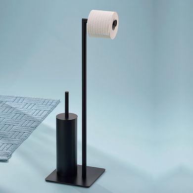 Держатель для туалетной бумаги с ершиком KELA Style, 20х20х71 см, черный (22498), Черный