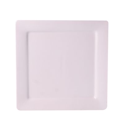 Тарелка подставная квадратная из фарфора 21.5 см большая белая плоская тарелка