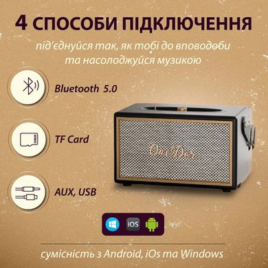 Портативна колонка Bluetooth OneDer D6 потужна з Bluetooth TF/USB/AUX 40 Вт Чорний