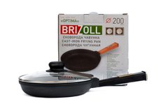 Сковорода чугунная с крышкой Optima-Black 200 х 35 мм Brizoll