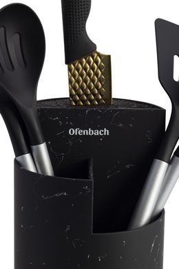Подставка для ножей и принадлежностей Ofenbach тройная Черный 23,8см KM-100206