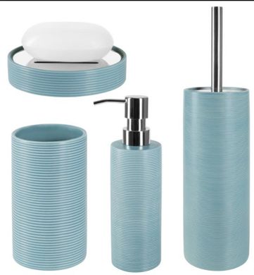 Набір для ванної кімнати Spirella TUBE-RIBBED - блакитний