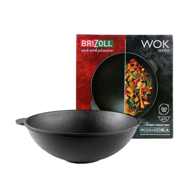Чугунная сковорода WOK 3,7 л Brizoll