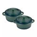 Набор круглых керамических мини-кастрюль с крышками Bergner Excalibur (BG-13366-GR) - 2 предмета, зеленый