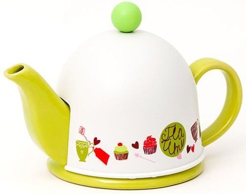 Чайник заварювальний керамічний зелений з пластиковим кофром GIPFEL ARONDO 3845 - 400 мл