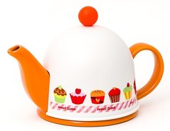 Чайник заварочный керамический оранжевый с пластиковым кофром GIPFEL ARONDO 3846 - 400 мл, Оранжевый