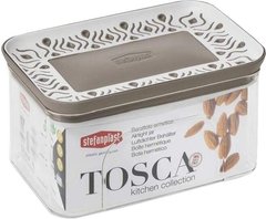 Прямокутна ємність для зберігання продуктів Stefanplast TOSCA 55550 - 0.7л, біло-сіра