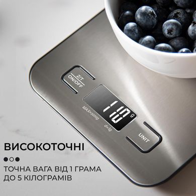 Весы кухонные электронные точные до 5 кг с плоской платформой на батарейках SF-2012