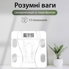Весы напольные электронные Bluetooth до 180 кг с приложением для смартфона Scale one Белый