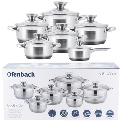 Набір посуду Ofenbach 12 предметів з нержавіючої сталі KM-100001