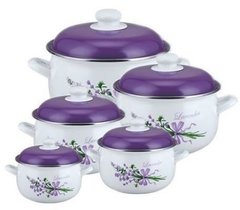 Набор эмалированной посуды Edenberg EB-1871 - 10пр/фиолетовый