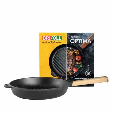 Чугунний сковорода гриль Optima 240 х 40 мм Brizoll