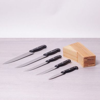 Набір ножів на дерев'яній підставці Kamille КМ5121 - 7 пр.