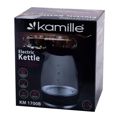Чайник электрический Kamille 1.7л с синей LED подсветкой KM-1700B