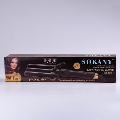 Плойка для волосся керамічна 5 хвиль 45 Вт широкий стайлер для завивки волосся голлівудські локони Sokany SK-670