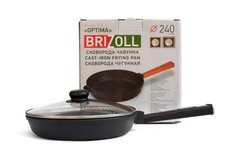 Сковорода чугунная с крышкой Optima-Black 240 х 40 мм Brizoll