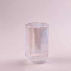 Склянка для напоїв висока фігурна прозора ребриста з товстого скла набір 6 шт Rainbow