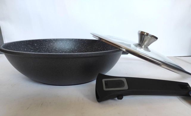 Сковорода ВОК со съемной ручкой и крышкой Bohmann BH 1730-28 WK – 28 см, 3.4 л
