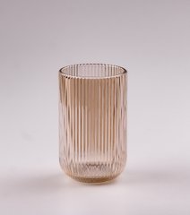 Склянка для напоїв висока фігурна прозора ребриста з товстого скла набір 6 шт Tea Color