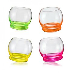 Набір склянок для віскі Bohemia Crazy neon 7594 (25250 390S D4904) - 4 штуки, 390 мл