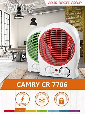 Тепловентилятор Camry CR 7706 - червоний, Червоний