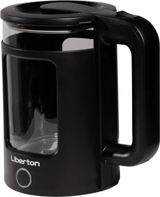 Чайник электрический двухслойный с LED подсветкой LIBERTON LEK-6831 — черный, 1.7 л, 1500 Вт