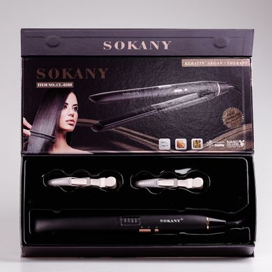 Утюжок для волос керамический до 230 градусов, стайлер для выравнивания волос с дисплеем Sokany CL-8288