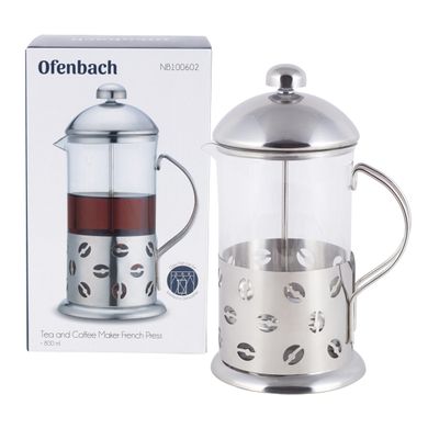 Заварник френчпресс нержавеющая сталь Ofenbach 800мл для чая и кофе KM-100602