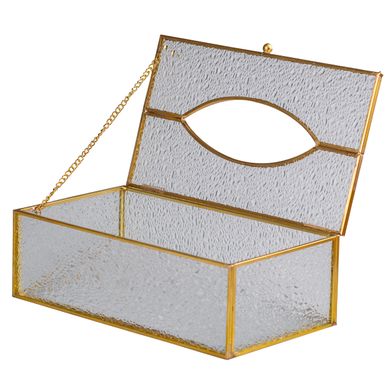 Салфетница золотая кристаллы стекло и метал 25,5×7,5×12,5