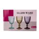 Бокал для вина высокий фигурный граненый из толстого стекла набор 6 шт Розовый