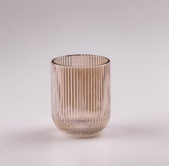 Склянка для напоїв фігурна прозора ребриста з товстого скла набір 6 шт Tea Color