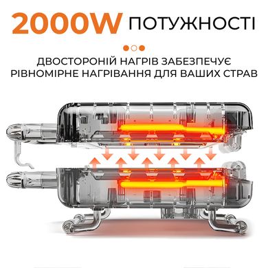 Электрогриль прижимной сэндвичница 2000 Вт двусторонний быстрый нагрев антипригарное покрытие Sokany SK-204