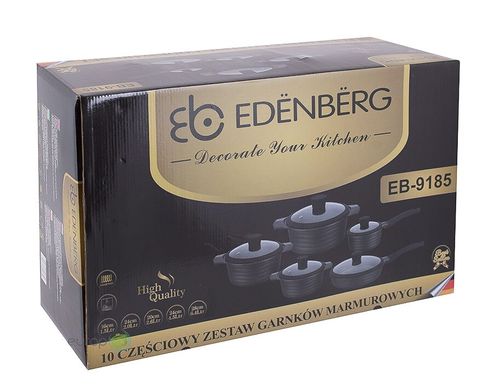 Набір посуду Edenberg EB-9185 - 10пр, мармурове покриття