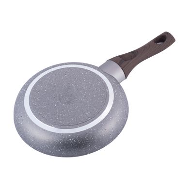 Сковорода з антипригарним покриттям Grey marble з алюмінію для індукції та газу Kamille KM-4112MR - 20см