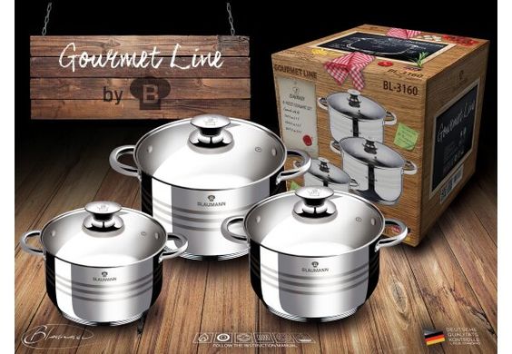 Набор посуды Blaumann Gourmet Line BL 3160 - 6 предметов
