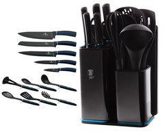Набір кухонних речей та ножів з підставкою Berlinger Haus Metallic Line Aquamarine Edition BH 2547 — 13 предметів