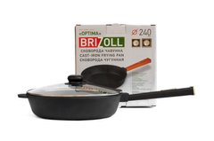 Сковорода чугунна з кришкою Optima-Black 240 х 60 мм Brizoll