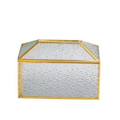 Салфетница золотая Кристаллы стекло и метал 19×8×12 см